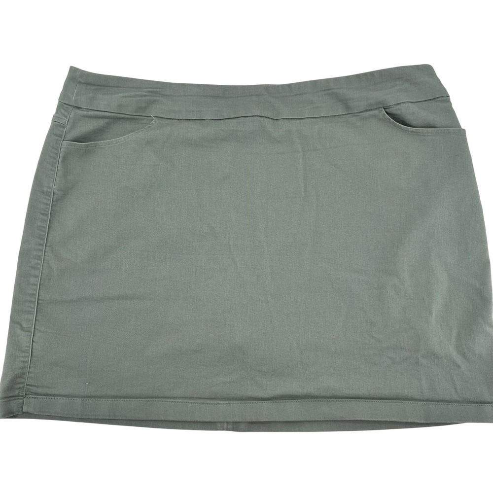 Kim Rogers Womens Plus Size 18 Sage‎ Green Pull On Skort Built In Shorts Active